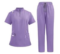 YUMERA Women's Scrub Set,Ultra-Thin Loose Multipocket V-Neck Scrubs Women Doctors Scrubs Top and Pants Soft Comforts Healthcare Tunics Workwear in Multicolors
