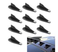 Yumfugu 10 PCS Car Shark Fin Antenna Kit Accessories, 3.14In x 0.78In Stick-on ABS Vehicle Rear Bumper Canards Splitter, Universal Waterproof Roof Air Vortex Decorative Aerial (Black)