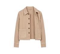 Yumi Beige Canvas Jacket with Patch Pockets, 90% Cotton 8% Polyester 2% Spandex, 58cm Length (UK, Numeric, 14, Regular, Regular, Cream)