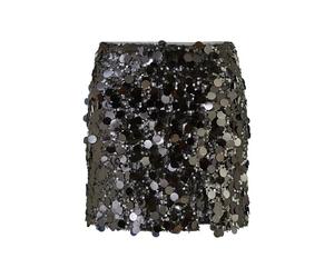 Yumi Black Big Sequin Mini Skirt (UK, Numeric, 14, Regular, Regular, Black)