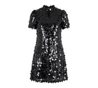 Yumi Black Big Sequin Tunic with Keyhole Neckline 12 Black