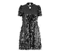 Yumi Black Big Sequin Tunic with Keyhole Neckline 12 Black