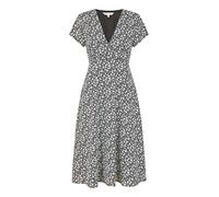 Yumi Black Ditsy Floral Print Tea Dress 8 Black