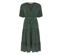 Yumi Black Dot Print Mesh Stretch Midi Skater Dress 12 Black