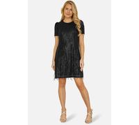 Yumi Black Dripping Sequin Tunic Dress Black 18