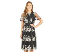 Yumi Black Embroidered Mesh Prom Dress 18 Black