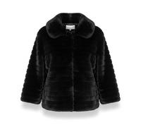 Yumi Black Faux Fur Short Jacket (UK, Numeric, 22, Regular, Regular, Black)