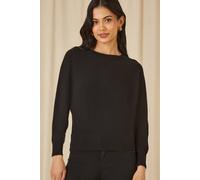 Yumi Women's Black Knitted Batwing Jumper | Size: Small Yumi Black S