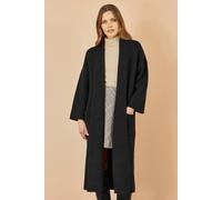 Yumi Black Knitted Maxi Cardigan With Pockets Black M