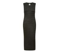 Yumi Black Lurex Knitted Dress, Sleeveless Midi Length, Fine Stretch Knit (UK, Alpha, S, Regular, Regular, Black)