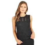 Yumi Black Lurex Knitted Tank Top Black L