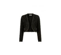 Yumi Women's Black Metallic Fluffy Eyelash Bolero | Size: Small Yumi Black S