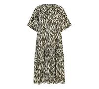 Black Organic Cotton Animal Print Tiered Tunic Dress Yumi Black 12