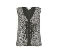 Yumi Black Sequin Tie Front Waistcoat 12 Black