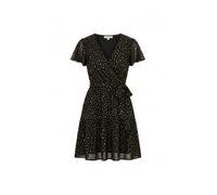 Yumi Black Skater Dress with Mini Star Foil Print (UK, Numeric, 12, Regular, Regular, Black)