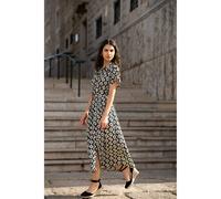 Yumi Women's Black Viscose Midi Shirt Dress With Matching Belt | Size: 18 Yumi Black 18