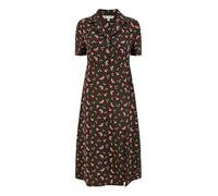 Yumi Black Watermelon Print Shirt Dress, Side Split Detail, 116cm Length (UK, Numeric, 14, Regular, Regular, Black)
