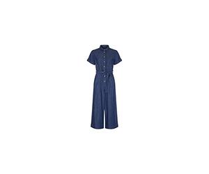 Yumi Blue Button Denim Jumpsuit (Blue, 14)