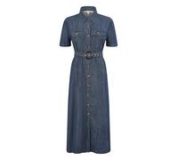 Yumi Blue Chambray Utility Midi Denim Shirt Dress (UK, Numeric, 10, Regular, Regular, Blue)