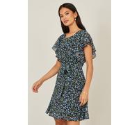 Yumi Women's Blue Ditsy Print Floral Skater Dress | Size: 16 Yumi Blue 16