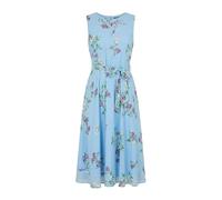 Yumi Blue Floral Print Midi Skater Dress (UK, Numeric, 24, Regular, Regular, Blue)