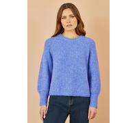 Yumi Women's Blue Knitted Relax Fit Jumper | Size: Medium/Large Yumi Blue M/L