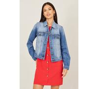 Yumi Women's Blue Stretch Washed Denim Jacket | Size: 16 Yumi Blue 16