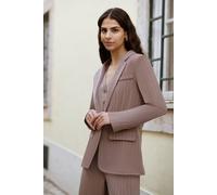 Yumi Women's Brown Pinstripe Blazer | Size: 16 Yumi Brown 16