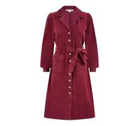 Yumi Burgundy Cord Midi Shirt Dress (UK, Numeric, 14, Regular, Regular, Burgundy)