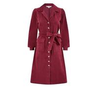 Yumi Burgundy Cord Midi Shirt Dress (UK, Numeric, 8, Regular, Regular, Burgundy)
