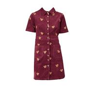Yumi Burgundy Cord Shirt Dress with All Over Squirrel Embroidery (UK, Numeric, 16, Regular, Regular, Burgundy)