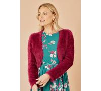 Yumi Burgundy Eyelash Knit Bolero Burgundy M