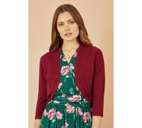 Yumi Women's Burgundy Knitted Bolero | Size: Large Yumi Burgundy L