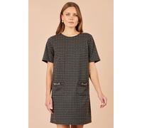 Yumi Women's Check Tunic Dress With Buckles in Brown | Size: 16