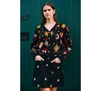 Yumi Women's Cosmic Intarsia Cardigan in Black | Size: Large Yumi Black L
