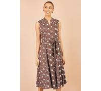 Yumi Women's Cotton Embroidery Shirt Dress in Brown | Size: 10
