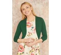 Yumi Women's Dark Green Knitted Bolero | Size: Small Yumi Dark Green S