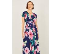 Yumi Floral Mesh Dress In Navy Navy