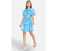 Yumi Women's Floral Print Viscose Relaxed Shirt Dress in Bright Blue | Size: 16 Yumi Bright Blue 16