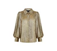Yumi Gold Metallic Relaxed Balloon Sleeve Shirt