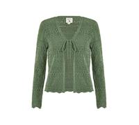 Yumi Green Crochet Tie Front Cardigan (UK, Alpha, S, Regular, Regular, Green)