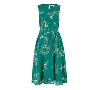 Yumi Green Daisy Print Skater Dress (UK, Numeric, 24, Regular, Regular, Green)