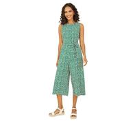 Yumi Green Ditsy Daisy Sleeveless Culotte Jumpsuit (Green, 16)