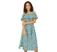 Yumi Green Ditsy Floral Bardot Midi Dress Green 14