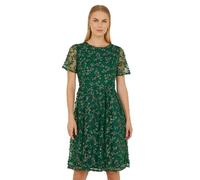 Green Embroidered Floral Skater Dress Yumi Green 14