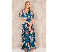 Yumi Green Floral Mesh Tiered Maxi Dress Green 16