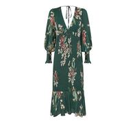 Yumi Green Floral Print Bodycon Style Long Sleeve Dress 16 Green