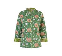Yumi Green Floral Print Reversible Cotton Quilted Jacket 12 Green