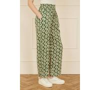 Yumi Green Geo Print Relaxed Fit Trousers Green 14