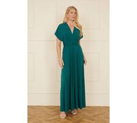 Yumi Women's Green Jersey Stretch Multiway Midi Dress | Size: 14 Yumi Green 14